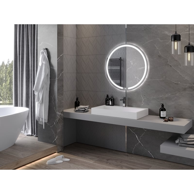 Mexen Rose lustro łazienkowe podświetlane, okrągłe 80 cm, LED 6000K, antypara - 9810-080-080-611-00