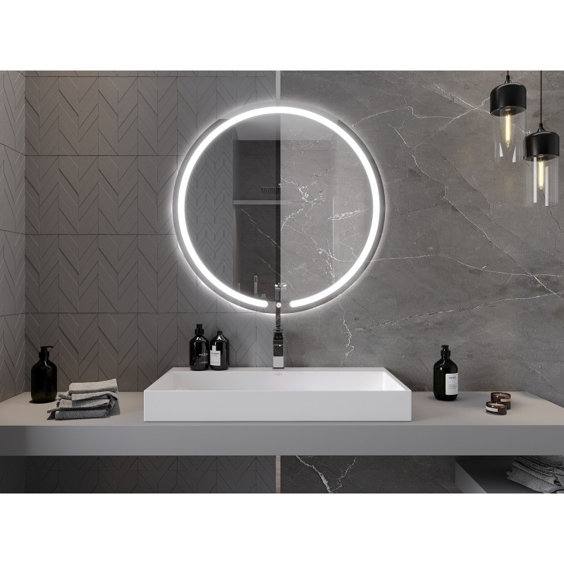 Mexen Rose lustro łazienkowe podświetlane, okrągłe 90 cm, LED 6000K, antypara - 9810-090-090-611-00