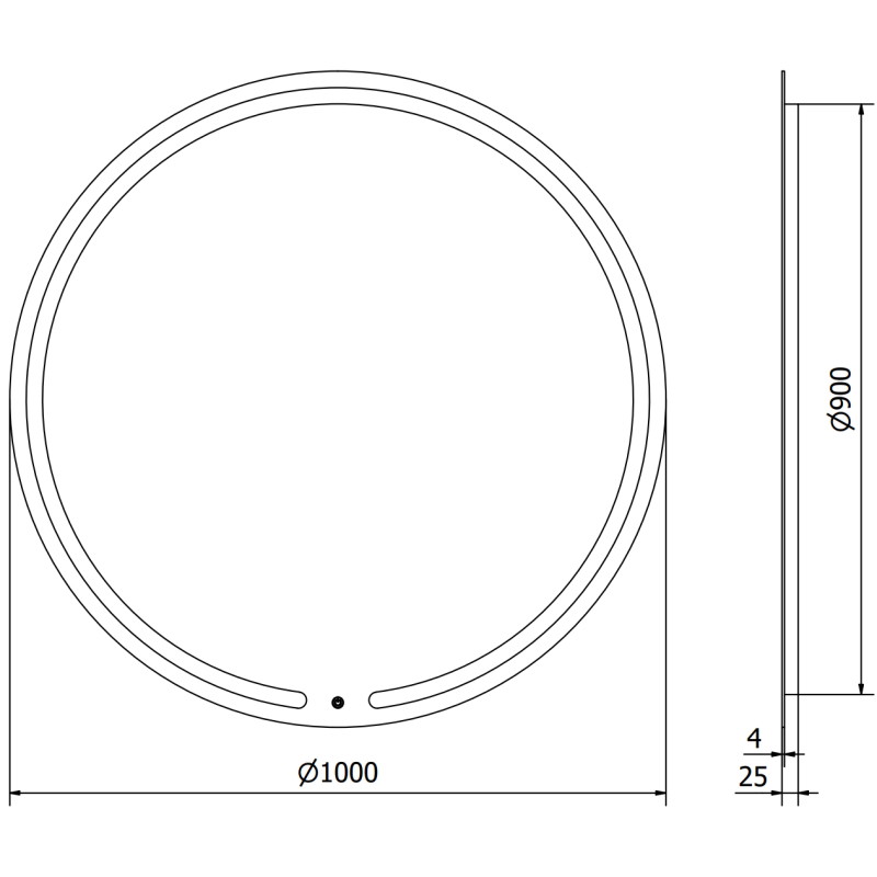 Mexen Rose lustro łazienkowe podświetlane, okrągłe 100 cm, LED 6000K, antypara - 9810-100-100-611-00