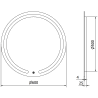 Mexen Rose lustro łazienkowe podświetlane, okragłe 60 cm, LED 6000K, antypara - 9810-060-060-611-00