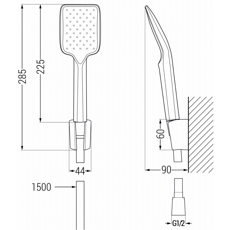 Mexen Sabre R62 zestaw wannowy, czarny - 72103R62-70