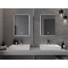 Mexen Erma lustro łazienkowe podświetlane 50 x 70 cm, LED 6000K, antypara, rama czarna - 9814-050-070-611-70