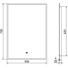 Mexen Erma lustro łazienkowe podświetlane 50 x 70 cm, LED 6000K, antypara, rama czarna - 9814-050-070-611-70