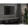 Mexen Erma lustro łazienkowe podświetlane 80 x 60 cm, LED 6000K, antypara, rama czarna  - 9814-080-060-611-70