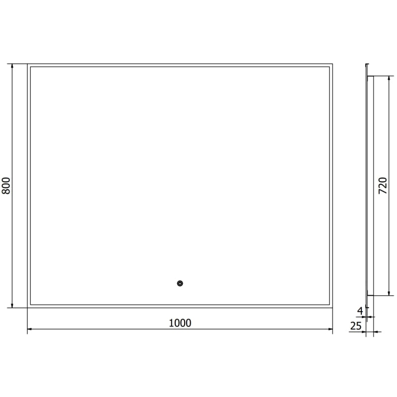 Mexen Erma lustro łazienkowe podświetlane 100 x 80 cm, LED 6000K, antypara, rama czarna - 9814-100-080-611-70