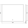 Mexen Erma lustro łazienkowe podświetlane 100 x 80 cm, LED 6000K, antypara, rama czarna - 9814-100-080-611-70
