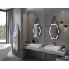 Mexen Orla lustro łazienkowe podświetlane 50 x 70 cm, LED 6000K, antypara, rama czarna - 9815-050-070-611-70