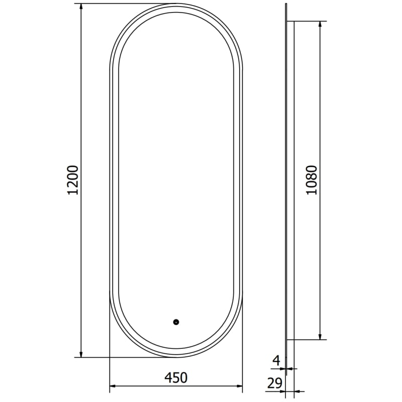 Mexen Bono lustro łazienkowe podświetlane 45 x 120 cm, LED 6000K, antypara - 9816-045-120-611-00