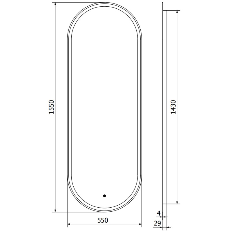 Mexen Bono lustro łazienkowe podświetlane 55 x 155 cm, LED 6000K, antypara - 9816-055-155-611-00