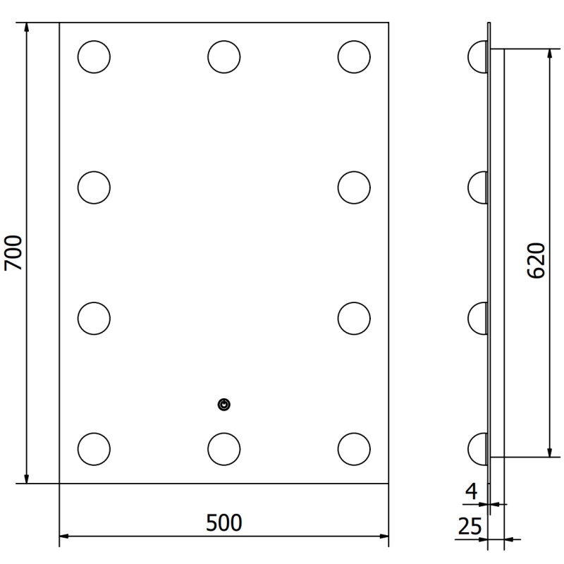Mexen Dona lustro łazienkowe podświetlane 50 x 70 cm, LED 6000K, antypara - 9818-050-070-611-00