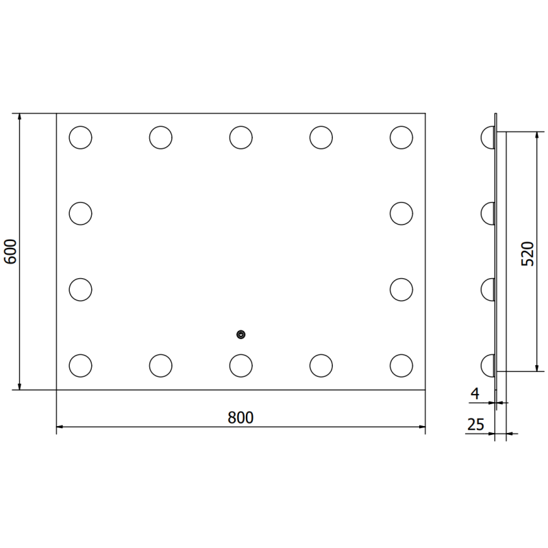 Mexen Dona lustro łazienkowe podświetlane 80 x 60 cm, LED 6000K, antypara - 9818-080-060-611-00