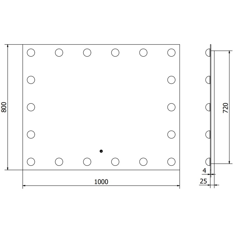 Mexen Dona lustro łazienkowe podświetlane 100 x 80 cm, LED 6000K, antypara - 9818-100-080-611-00