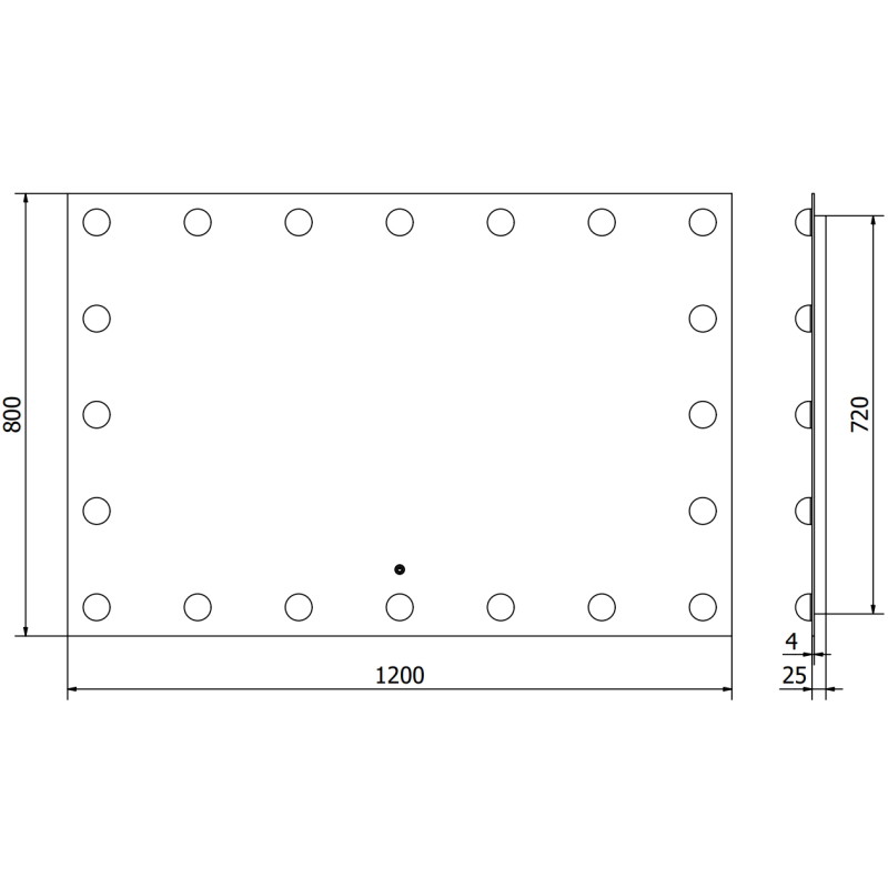 Mexen Dona lustro łazienkowe podświetlane 120 x 80 cm, LED 6000K, antypara - 9818-120-080-611-00