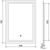 Mexen Miko lustro łazienkowe podświetlane 50 x 70 cm, LED 6000K, antypara - 9819-050-070-611-00