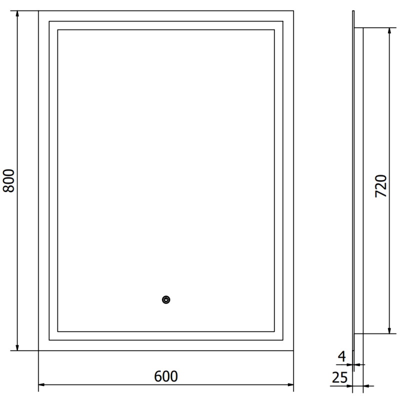 Mexen Miko lustro łazienkowe podświetlane 60 x 80 cm, LED 6000K, antypara - 9819-060-080-611-00
