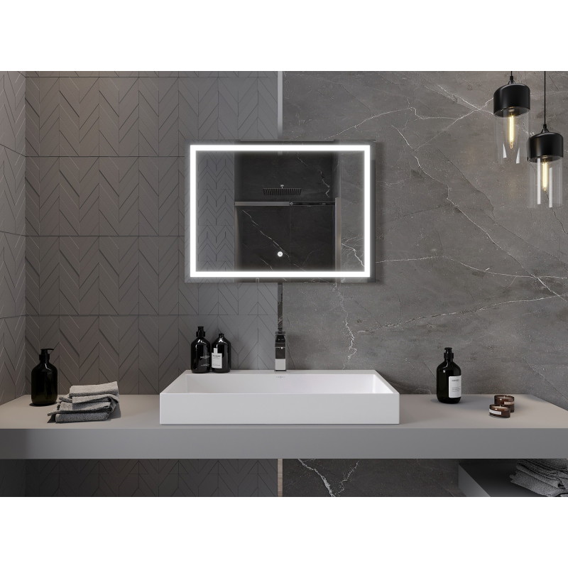 Mexen Miko lustro łazienkowe podświetlane 80 x 60 cm, LED 6000K, antypara - 9819-080-060-611-00
