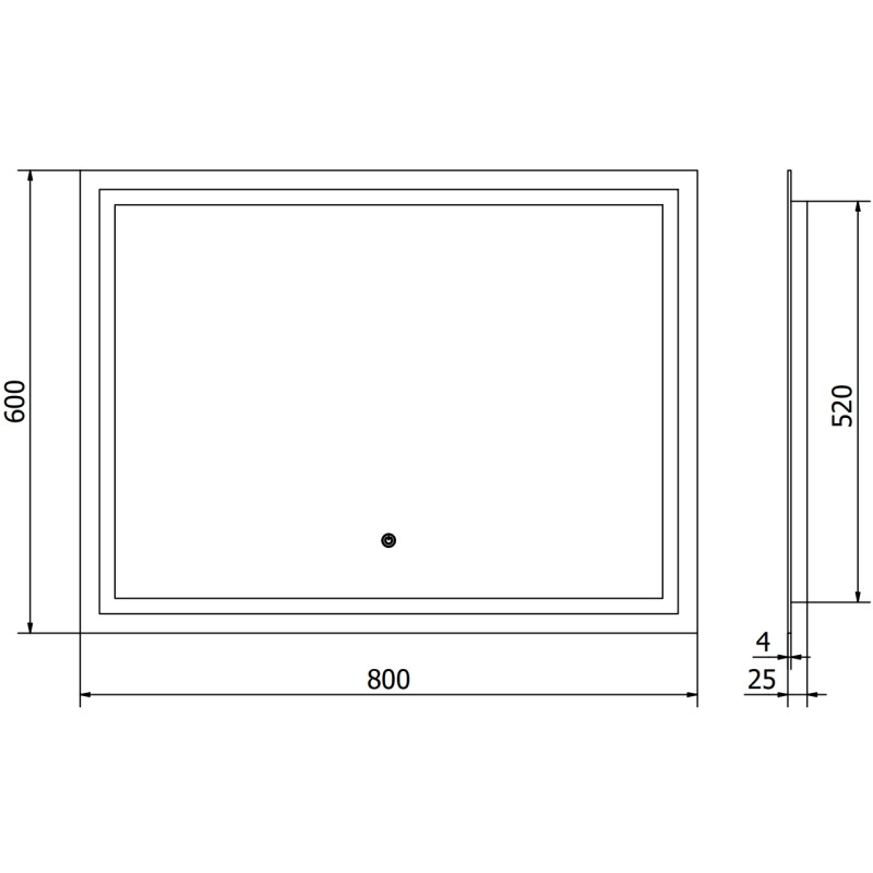 Mexen Miko lustro łazienkowe podświetlane 80 x 60 cm, LED 6000K, antypara - 9819-080-060-611-00