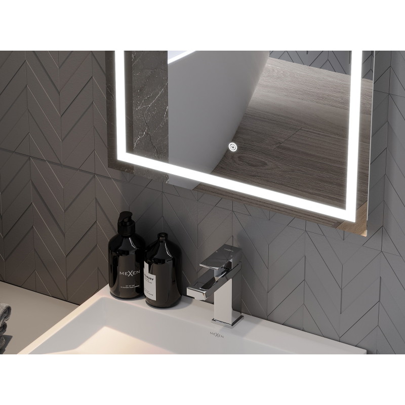 Mexen Miko lustro łazienkowe podświetlane 100 x 80 cm, LED 6000K, antypara - 9819-100-080-611-00