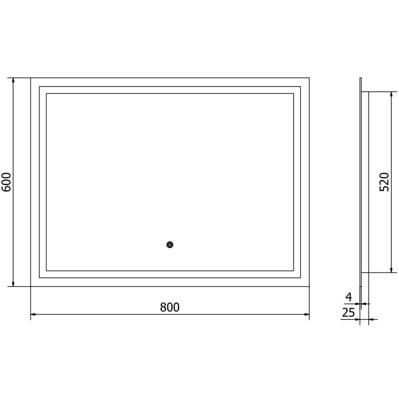 Mexen Miko lustro łazienkowe podświetlane 100 x 80 cm, LED 6000K, antypara - 9819-100-080-611-00