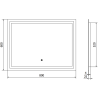 Mexen Miko lustro łazienkowe podświetlane 100 x 80 cm, LED 6000K, antypara - 9819-100-080-611-00