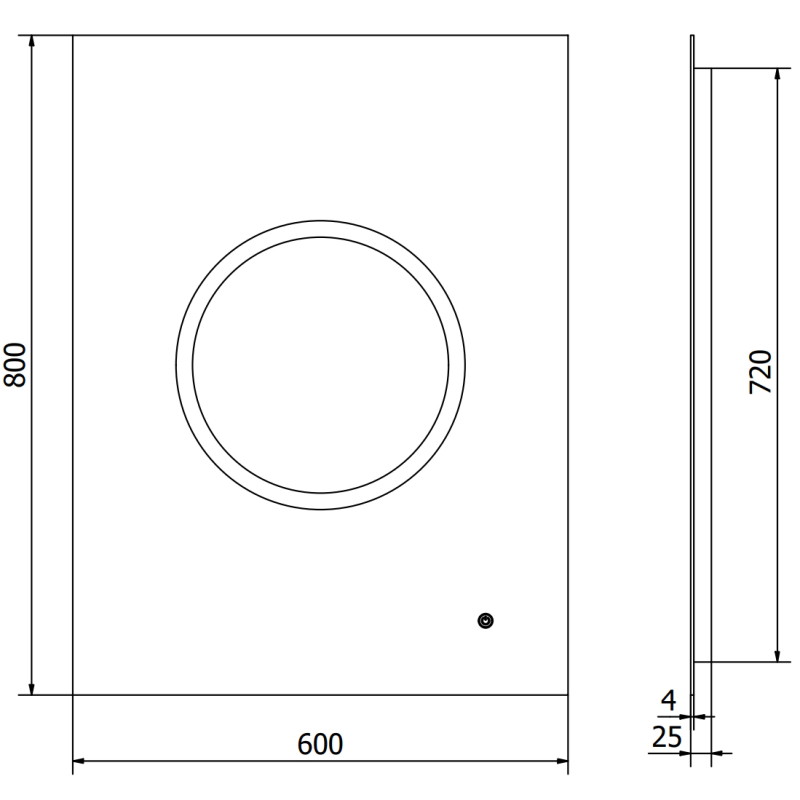 Mexen Koga lustro łazienkowe podświetlane 60 x 80 cm, LED 6000K, antypara - 9821-060-080-611-00