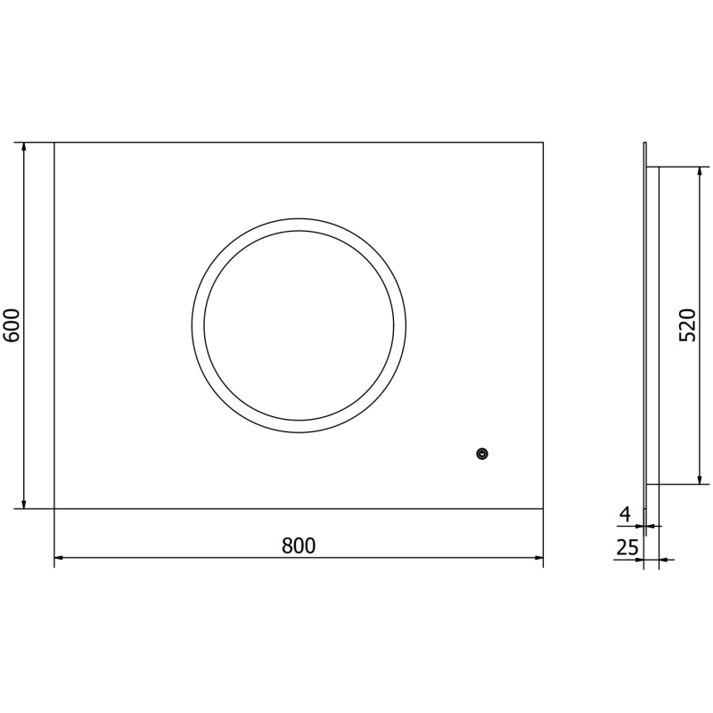 Mexen Koga lustro łazienkowe podświetlane 80 x 60 cm, LED 6000K, antypara - 9821-080-060-611-00