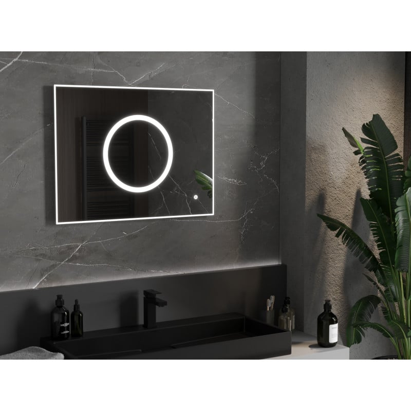 Mexen Koga lustro łazienkowe podświetlane 80 x 60 cm, LED 6000K, antypara - 9821-080-060-611-00