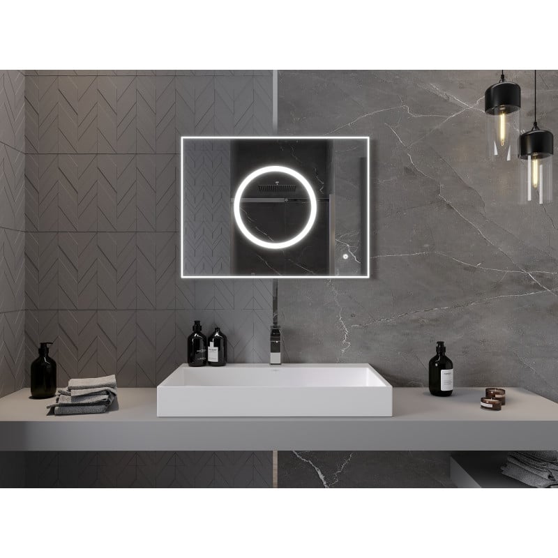 Mexen Koga lustro łazienkowe podświetlane 80 x 60 cm, LED 6000K, antypara - 9821-080-060-611-00