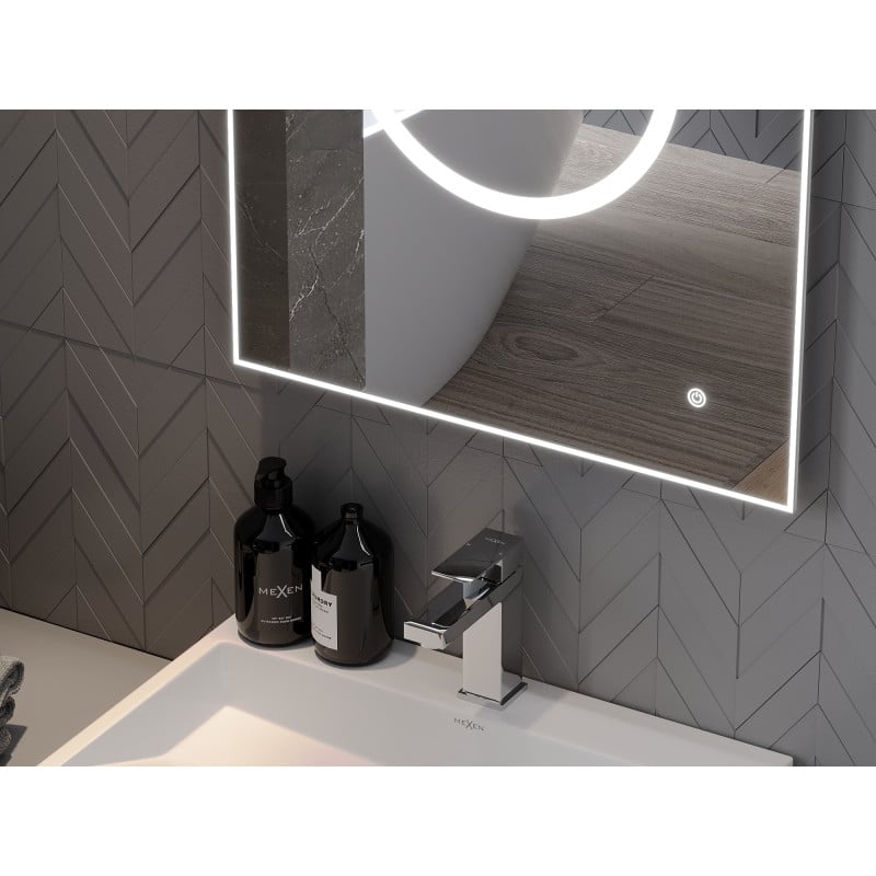 Mexen Koga lustro łazienkowe podświetlane 80 x 60 cm, LED 6000K, antypara - 9821-080-060-611-00