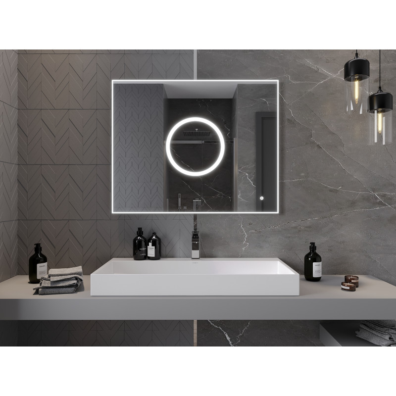 Mexen Koga lustro łazienkowe podświetlane 100 x 80 cm, LED 6000K, antypara - 9821-100-080-611-00