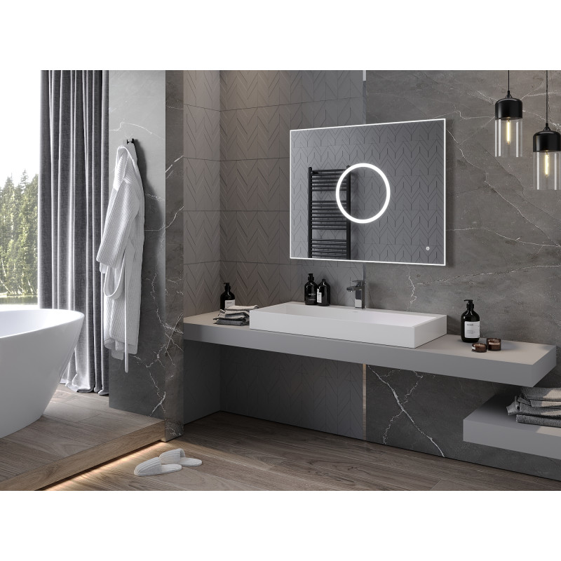 Mexen Koga lustro łazienkowe podświetlane 100 x 80 cm, LED 6000K, antypara - 9821-100-080-611-00