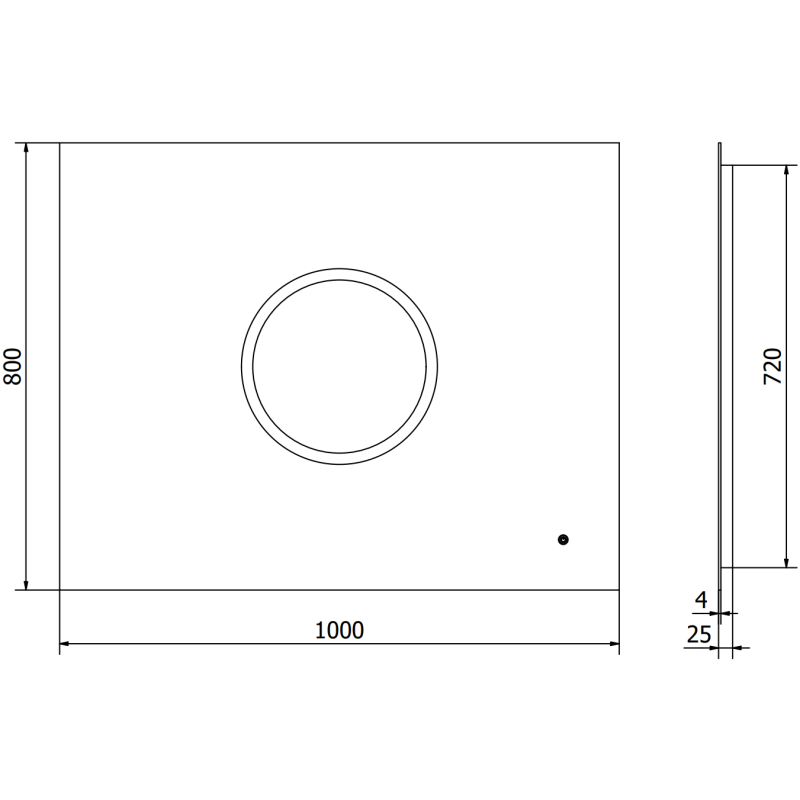 Mexen Koga lustro łazienkowe podświetlane 100 x 80 cm, LED 6000K, antypara - 9821-100-080-611-00
