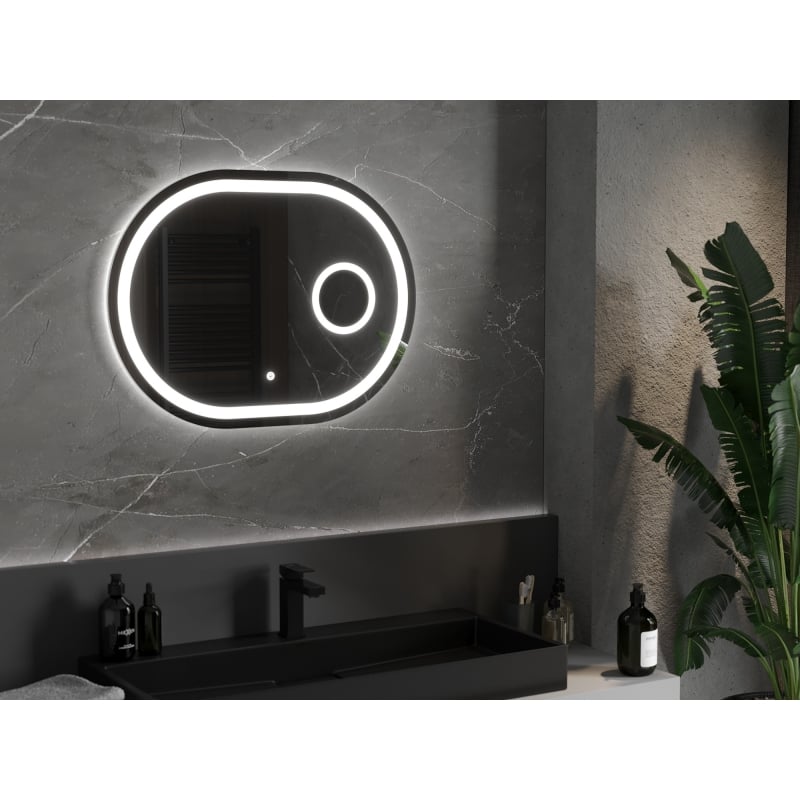 Mexen Umba lustro łazienkowe podświetlane z lusterkiem kosmetycznym 80 x 60 cm, LED 6000K, antypara - 9822-080-060-611-00