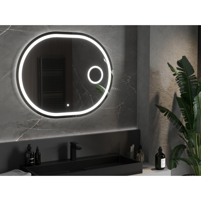 Mexen Umba lustro łazienkowe podświetlane z lusterkiem kosmetycznym 100 x 80 cm, LED 6000K, antypara - 9822-100-080-611-00