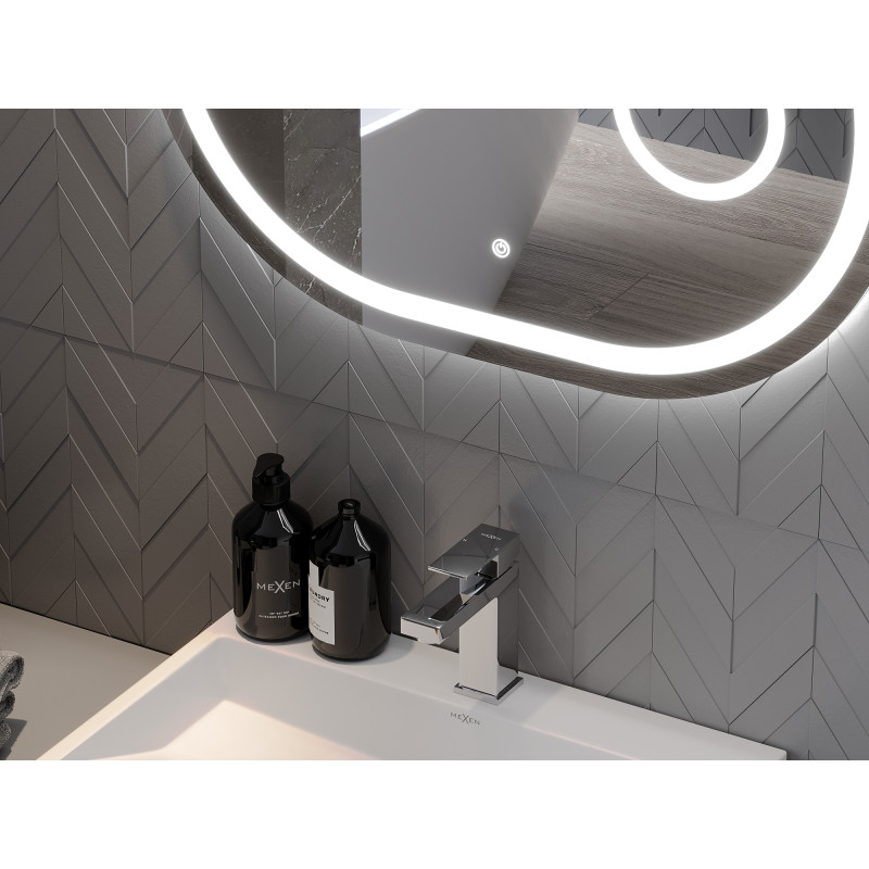 Mexen Umba lustro łazienkowe podświetlane z lusterkiem kosmetycznym 100 x 80 cm, LED 6000K, antypara - 9822-100-080-611-00