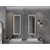 Mexen Coro lustro łazienkowe podświetlane 45 x 120 cm, LED 6000K, antypara, rama czarna - 9817-045-120-611-70