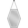 Mexen Orla lustro łazienkowe podświetlane 50 x 70 cm, LED 6000K, antypara, rama czarna - 9815-050-070-611-70