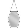 Mexen Orla lustro łazienkowe podświetlane 60 x 80 cm, LED 6000K, antypara, rama czarna - 9815-060-080-611-70