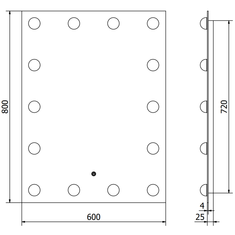 Mexen Dona lustro łazienkowe podświetlane 60 x 80 cm, LED 6000K, antypara - 9818-060-080-611-00