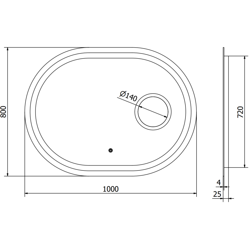 Mexen Umba lustro łazienkowe podświetlane z lusterkiem kosmetycznym 100 x 80 cm, LED 6000K, antypara - 9822-100-080-611-00