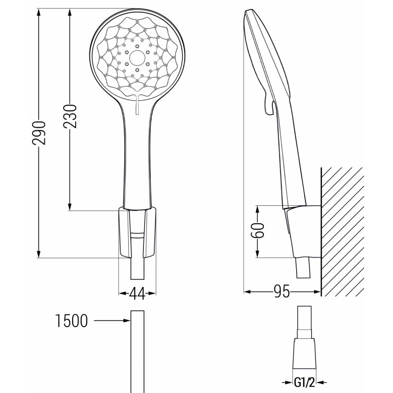 Mexen Sabre R74 zestaw wannowy, czarny - 72103R74-70