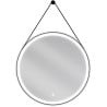 Mexen Reni lustro łazienkowe podświetlane, okrągłe 70 cm, LED 6000K, antypara, rama czarna - 9812-070-070-611-70