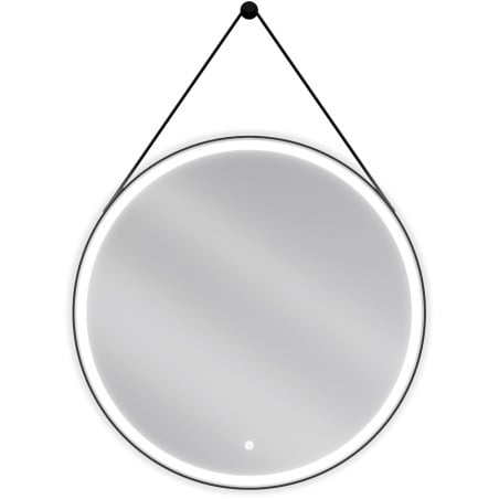 Mexen Reni lustro łazienkowe podświetlane, okragłes 80 cm, LED 6000K, antypara, rama czarna - 9812-080-080-611-70