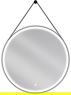 Mexen Reni lustro łazienkowe podświetlane, okragłes 80 cm, LED 6000K, antypara, rama czarna - 9812-080-080-611-70