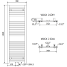 Mexen Hades grzejnik łazienkowy 1200 x 400 mm, 472 W, biały - W104-1200-400-00-20