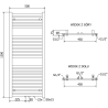 Mexen Hades grzejnik łazienkowy 1200 x 500 mm, 570 W, biały - W104-1200-500-00-20