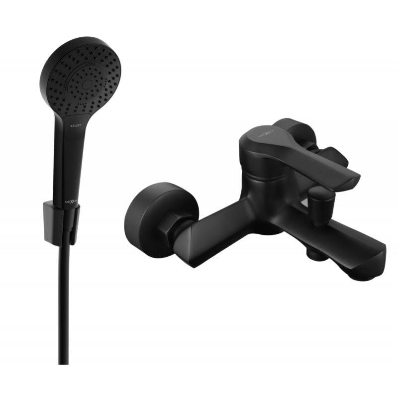 Mexen Sabre R05 bateria wannowa z zestawem prysznicowym, czarna - 7213R05-70