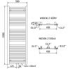 Mexen Hades grzejnik łazienkowy 1500 x 500 mm, 703 W, biały - W104-1500-500-00-20