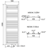 Mexen Hades grzejnik łazienkowy 1500 x 500 mm, 703 W, czarny - W104-1500-500-00-70