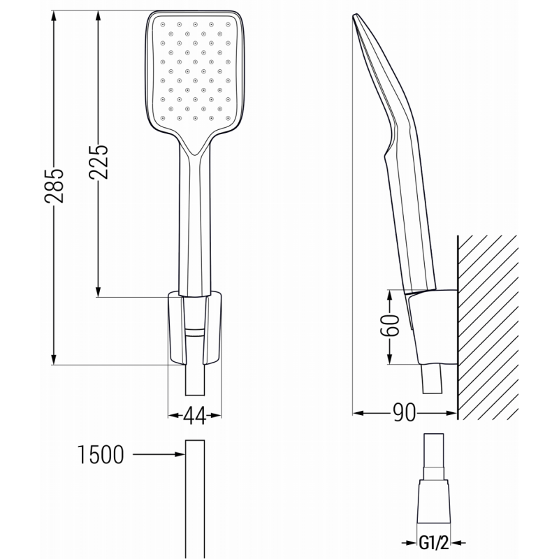 Mexen Sabre R62 bateria wannowa z zestawem prysznicowym, biała - 7213R62-20